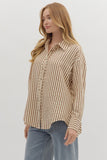 T27667 Brown Textured Blouse