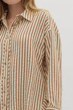 T27667 Brown Textured Blouse
