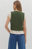 T27995 Olive Pullover V-neck