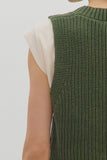 T27995 Olive Pullover V-neck