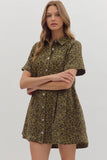 Olive Leopard Denim