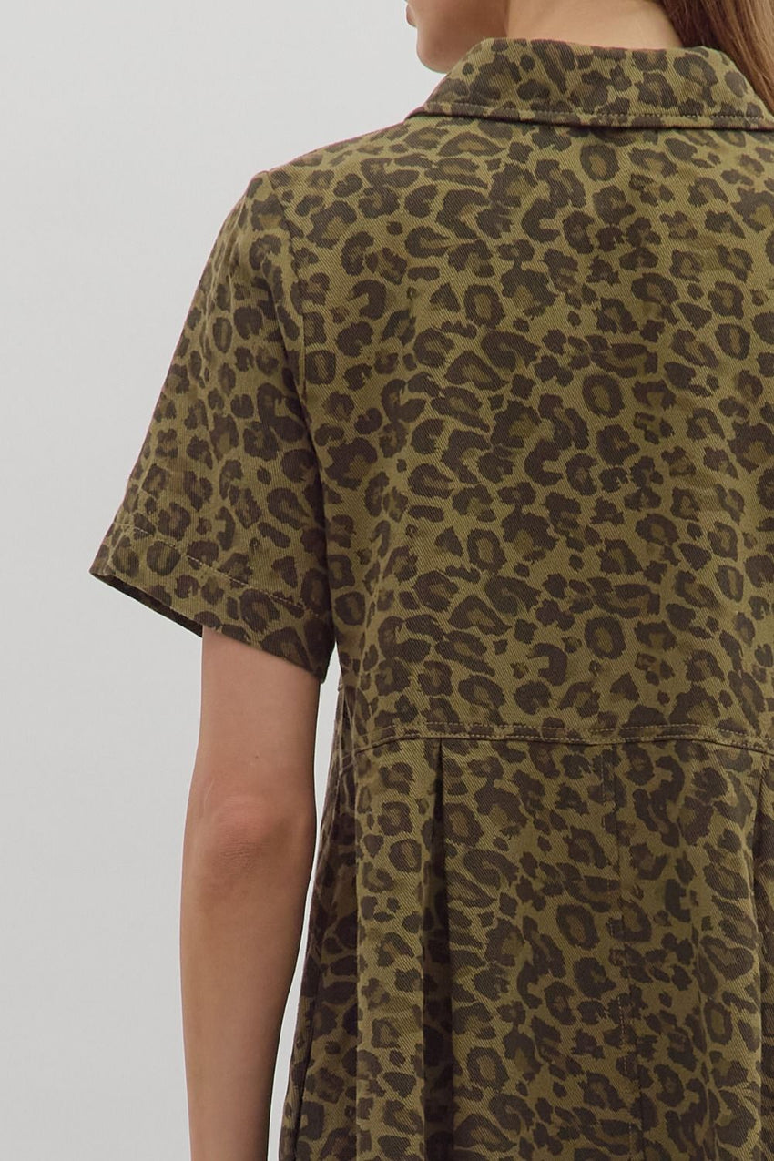 Olive Leopard Denim