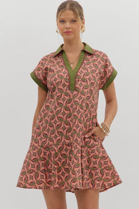 D27956 Wine Abstract Dress
