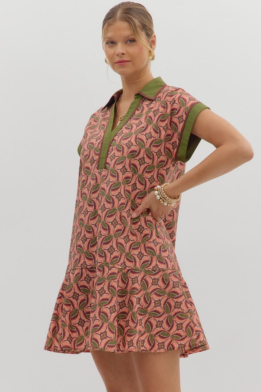 D27956 Wine Abstract Dress
