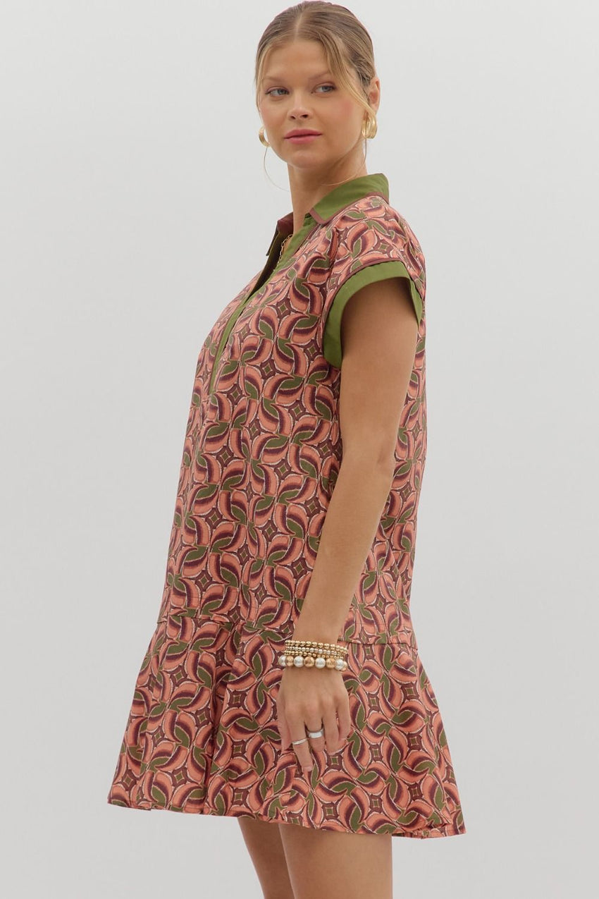 D27956 Wine Abstract Dress