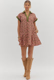 D27956 Wine Abstract Dress