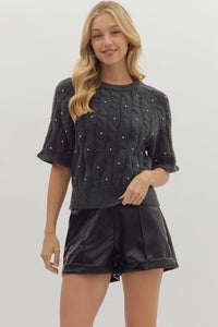 T28844 Charcoal SS Sweater