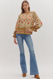 T29122 Navy Geometric Top