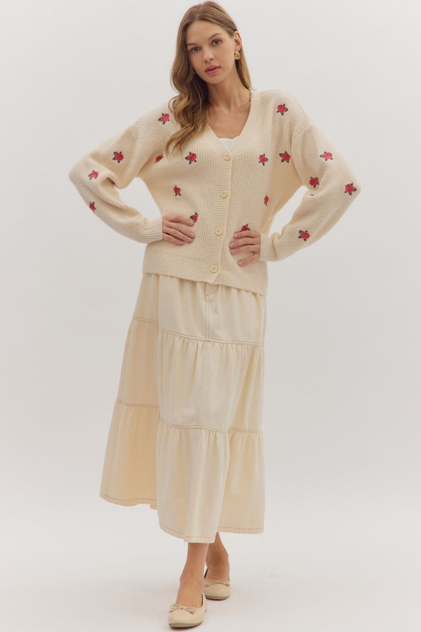 J29396 V Neck Cardigan