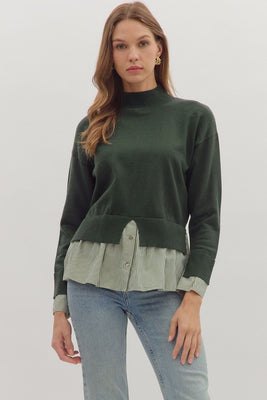T28944 Olive Layered Top