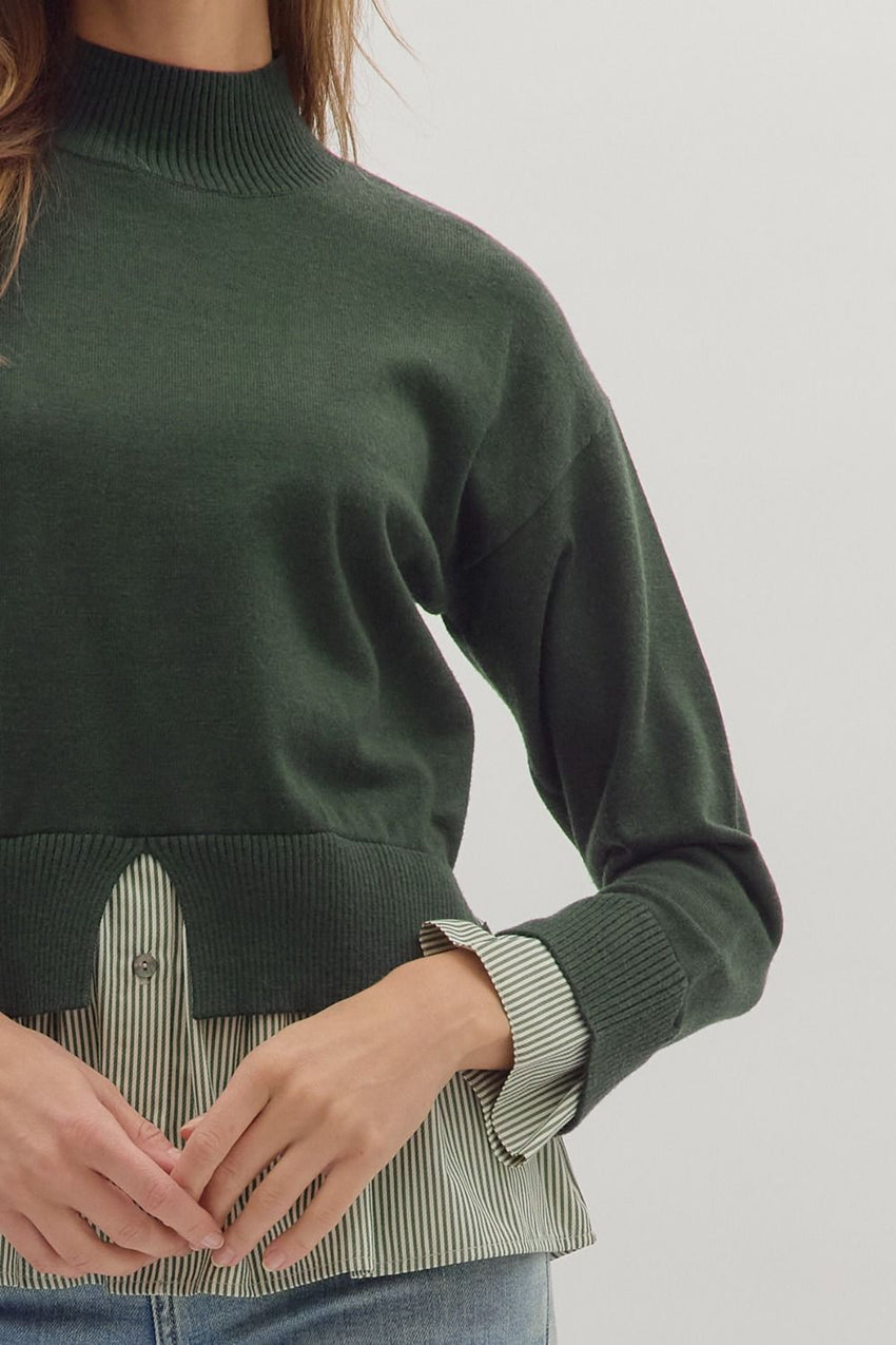 T28944 Olive Layered Top