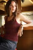 NS8465 Vintage Reversible Lace Top Ruby Wine