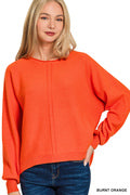 TW-2616Y Vicose Front Seam Sweater Burnt Orange