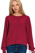 TW-2616Y Vicose Front Seam Sweater Cabernet
