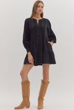D28881 Black L/S Dress