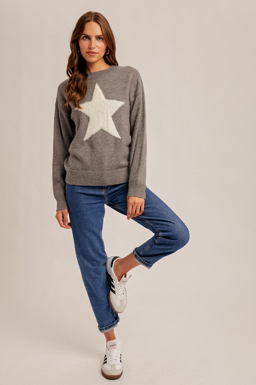 38802 Star Sweater Grey