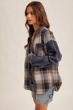 36390 Plaid Corduroy Shacket