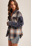 36390 Plaid Corduroy Shacket