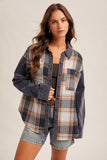 36390 Plaid Corduroy Shacket