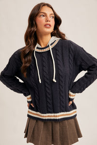 38650 Contrast Hoodie Sweater