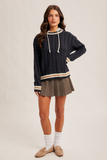 38650 Contrast Hoodie Sweater