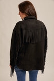 38733 Fringe Shirt Jacket  Suede