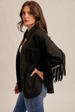 38733 Fringe Shirt Jacket  Suede