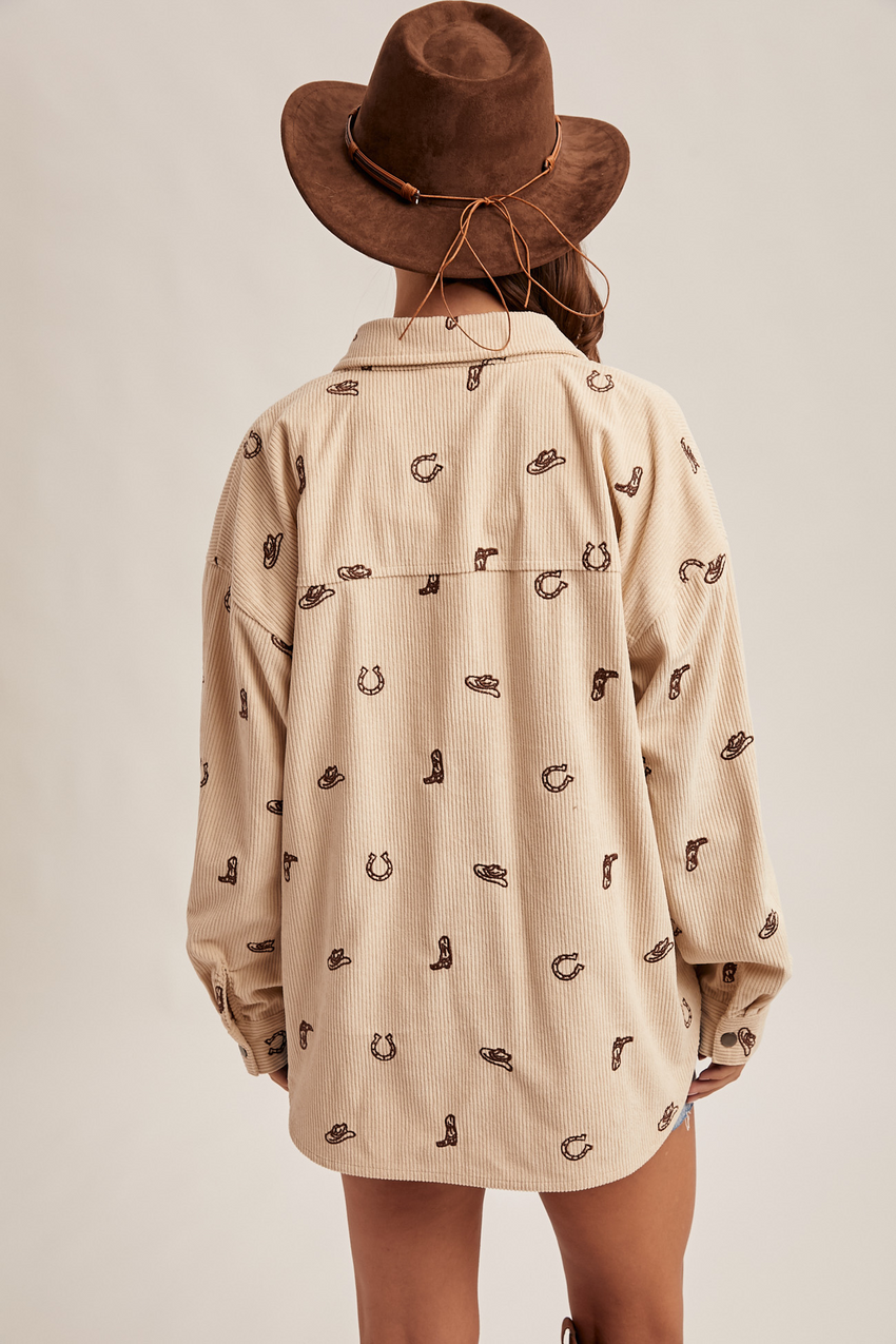 38737 Cow Girl Corduroy Button Down
