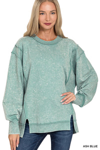 Side Split  Sweatshirt - Ash Blue