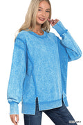 Side Split Sweatshirt -Deep Sky