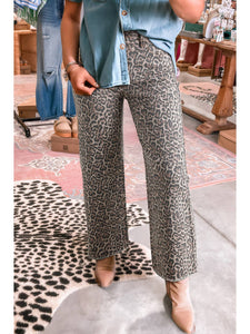 Leopard Wide Leg Jean