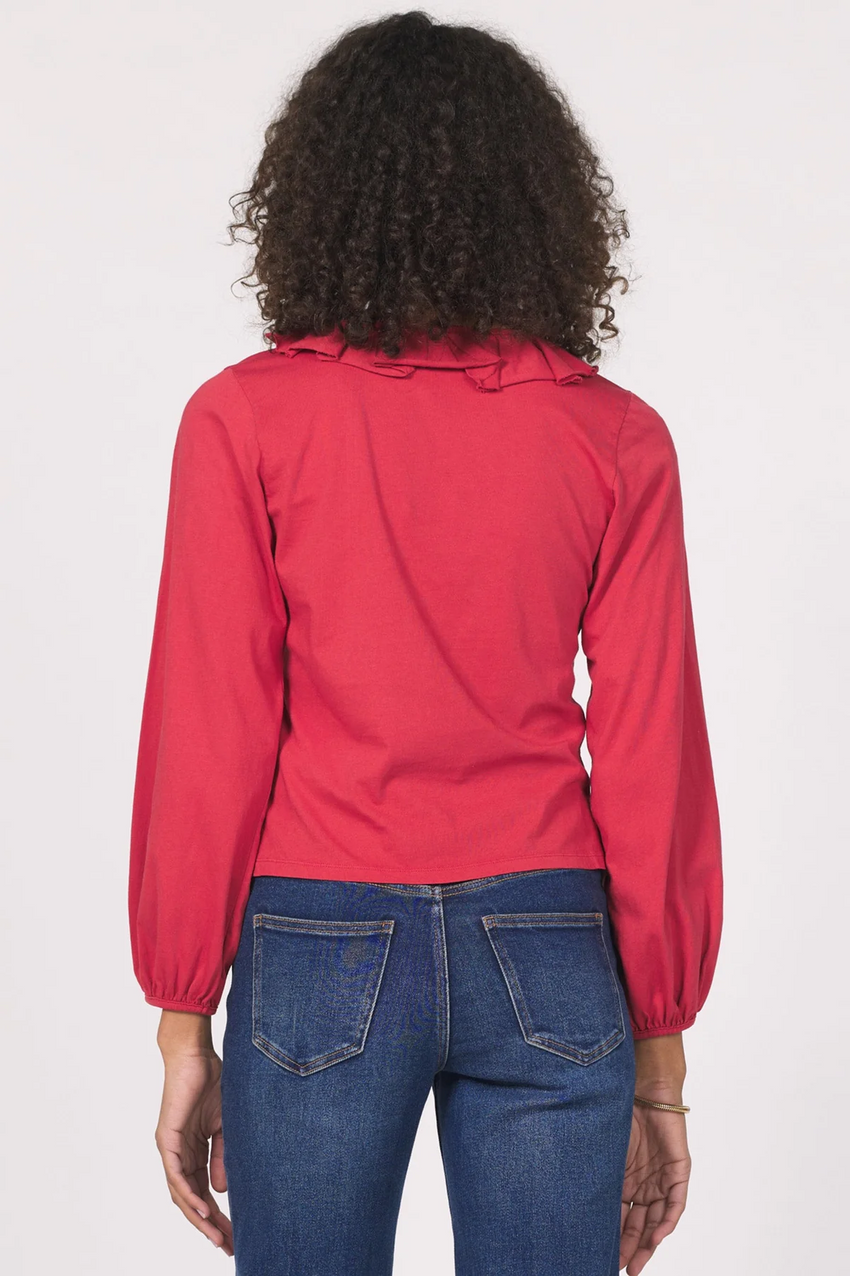 Raquelle v-neck ruffle long sleeve