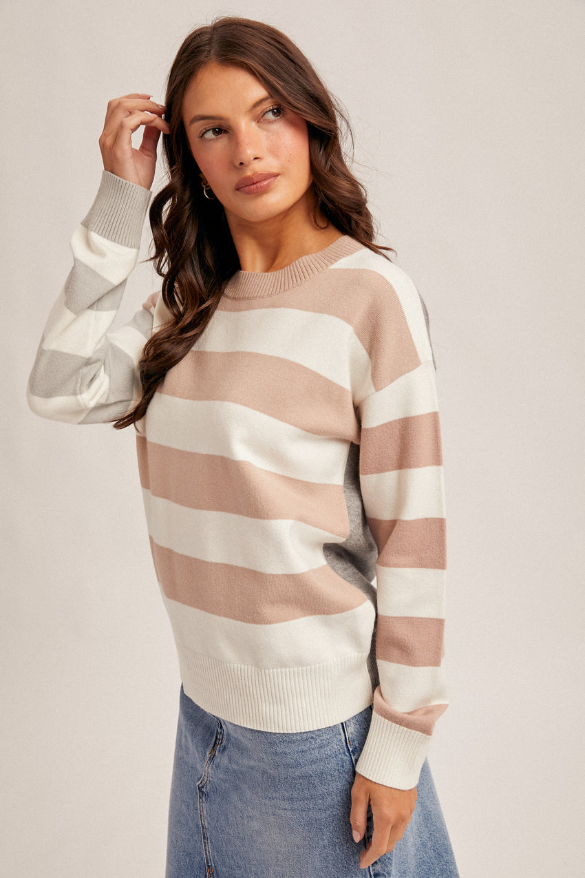36385 Taupe/Grey Sweater