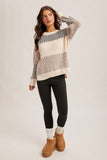 36419 Navy/Taupe Striped Sweaters