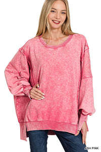 TTW-5196D6 French Terry Sweatshirt Ash Pink