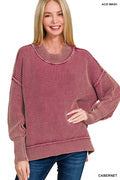 TWW-2324A5 Oversized Sweater Cabernet