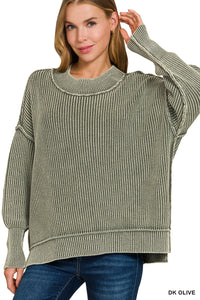 TWW-2324A5 Oversized Sweater Dk Olive