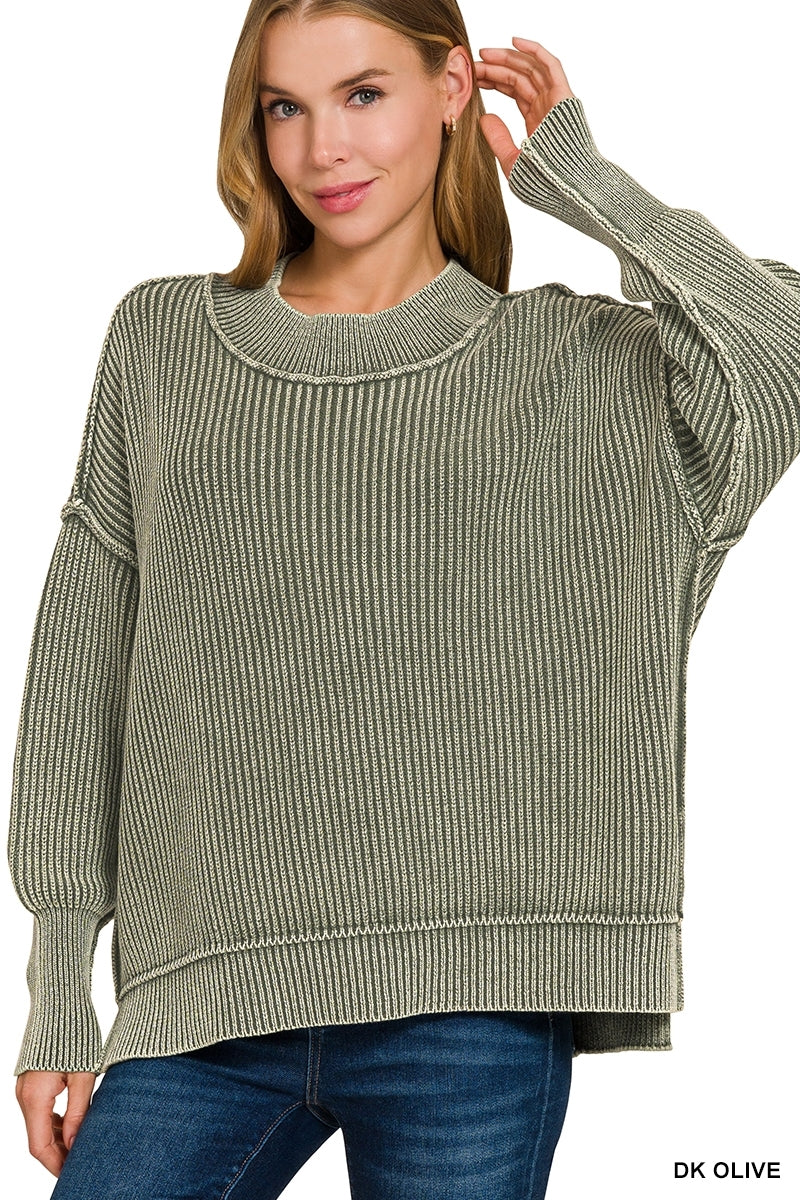 TWW-2324A5 Oversized Sweater Dk Olive