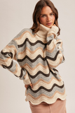 Wave Stripe Turtleneck
