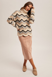 Wave Stripe Turtleneck