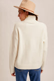38693 Fringe Mock Neck Sweater