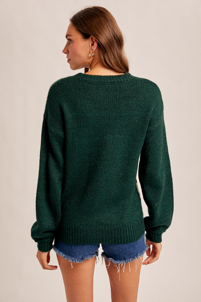 38703 Crochet and Checkered Sweater