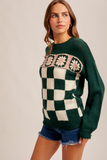 38703 Crochet and Checkered Sweater