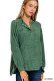 HT-2321A Brushed Henley Sweater Green