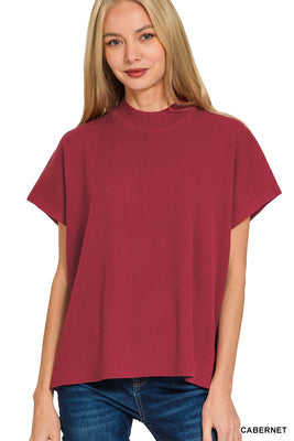 TW-2654Y Cabernet Boxy SS Sweater