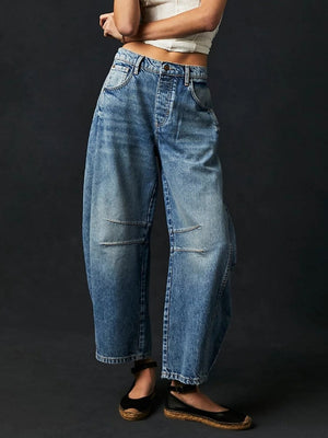 DP25C462 Mid Rise Barrel Jean