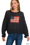 TW-2510 Black American Flag Sweater