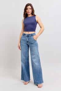 82648Reg HW Retro Wide Leg Denim