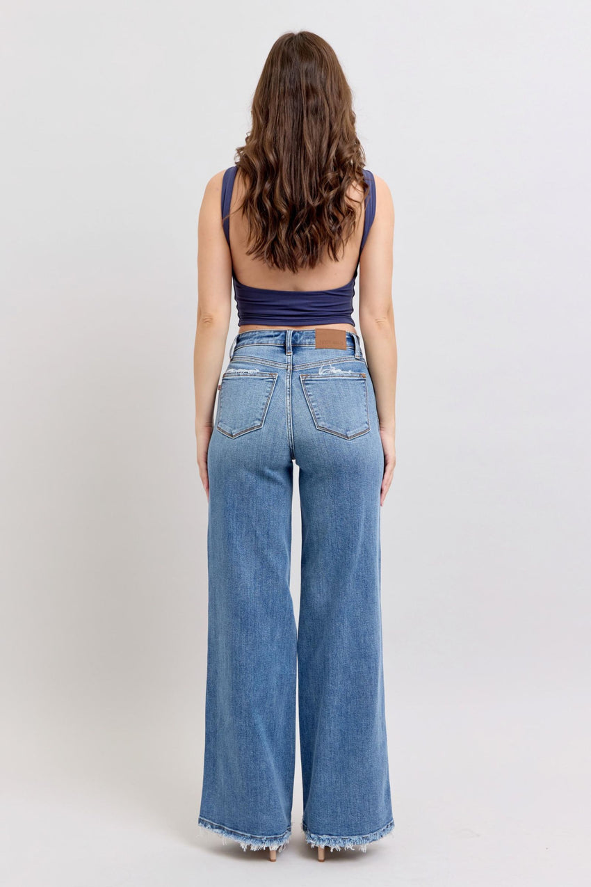 82648Reg HW Retro Wide Leg Denim
