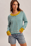 36738 Colorblock Stripe Button-Down Cardigan